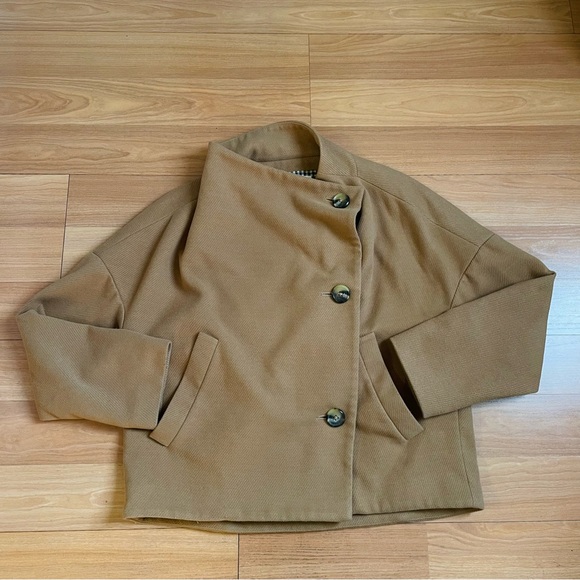 Anthropologie Sascha Asymmetrical Button-Front Coat Jacket - Picture 5 of 9